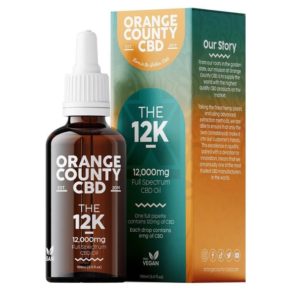 Orange County CBD Super Strength 100ml Full Spectrum CBD Oil Tincture THE 12K - 12000mg