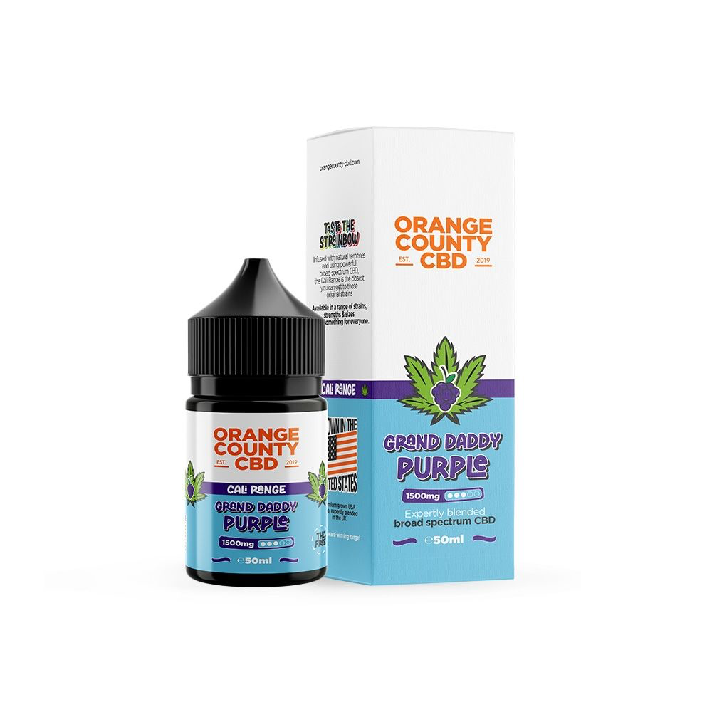 Orange County CBD Cali Range Broad Spectrum CBD E-Liquid 50ml 1500/2500mg - GRAND DADDY PURPLE