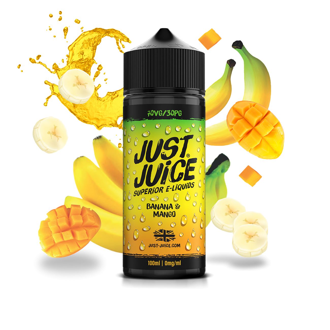 Just Juice 70/30 100ml ICONIC FRUITS Range Shortfill E-liquid Zero Nic 0mg - BANANA & MANGO