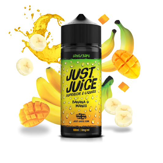 Just Juice 70/30 100ml ICONIC FRUITS Range Shortfill E-liquid Zero Nic 0mg - BANANA & MANGO