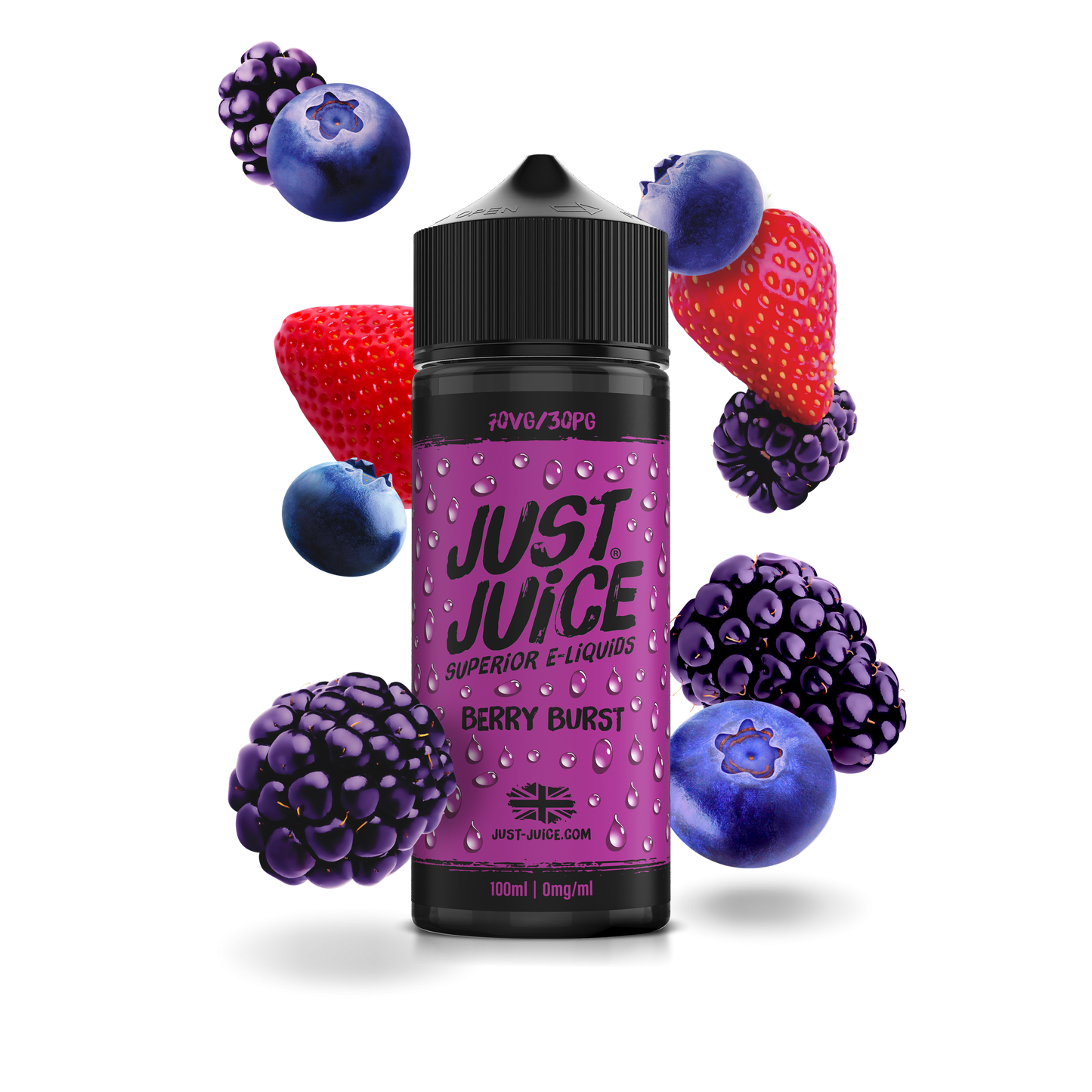 Just Juice 70/30 100ml ICONIC FRUITS Range Shortfill E-liquid Zero Nic 0mg - BERRY BURST