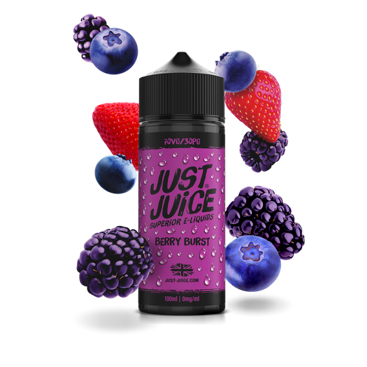 Just Juice 70/30 100ml ICONIC FRUITS Range Shortfill E-liquid Zero Nic 0mg - BERRY BURST