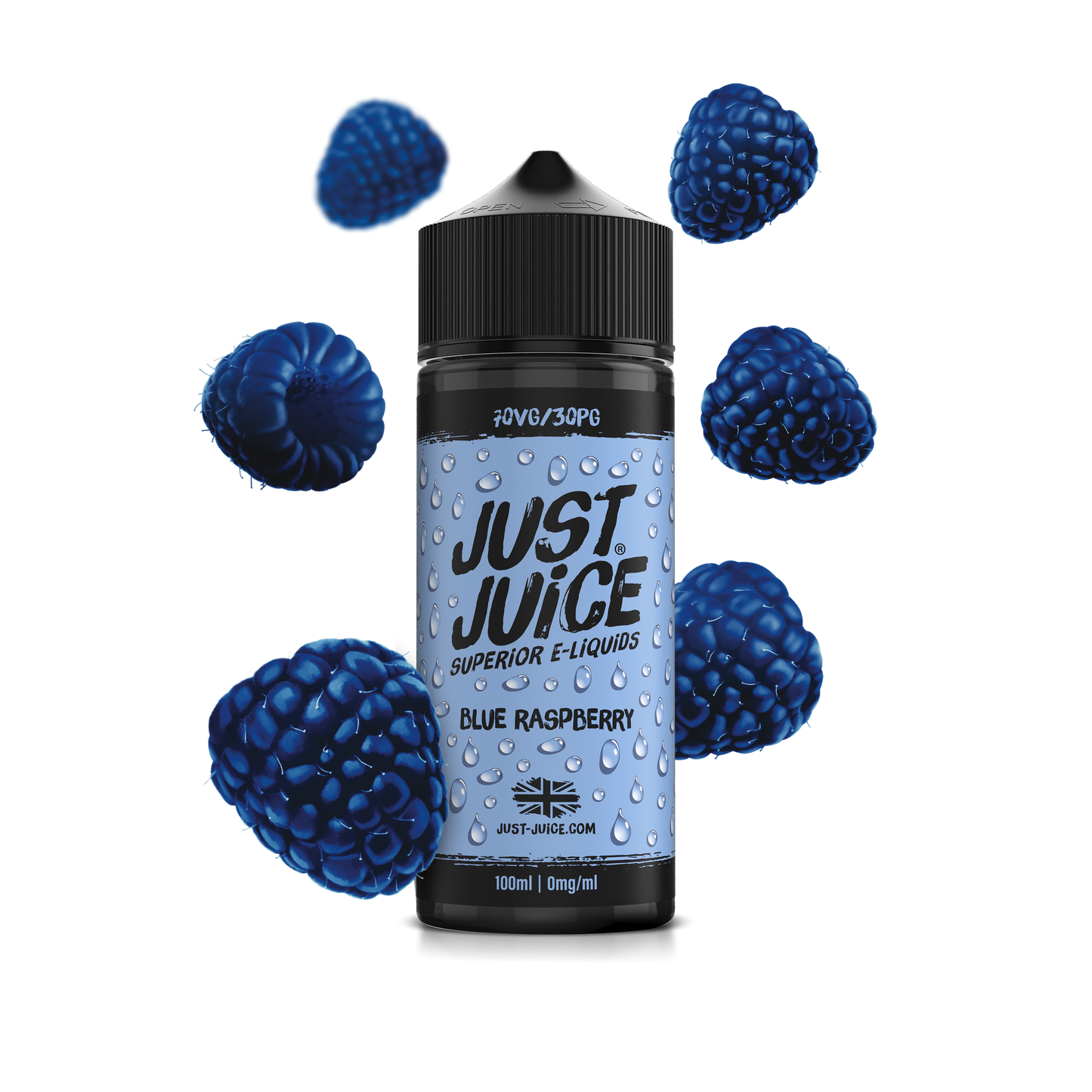 Just Juice 70/30 100ml ICONIC FRUITS Range Shortfill E-liquid Zero Nic 0mg - BLUE RASPBERRY