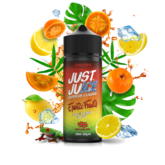 Just Juice 70/30 100ml EXOTIC FRUITS Range Shortfill E-liquid Zero Nic 0mg - LULO & CITRUS ON ICE