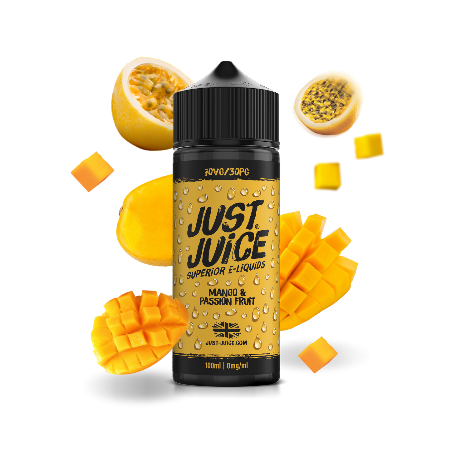 Just Juice 70/30 100ml ICONIC FRUITS Range Shortfill E-liquid Zero Nic 0mg - MANGO & PASSION FRUIT