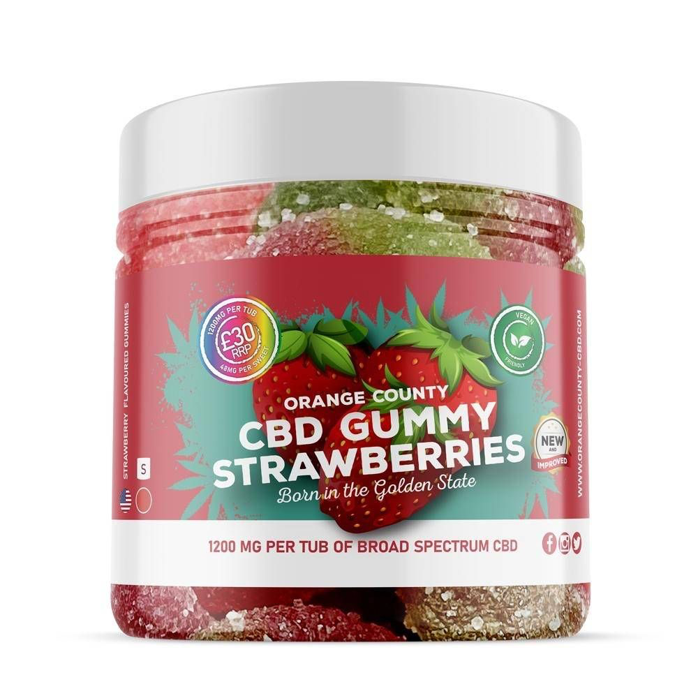 Orange County CBD Gummy Strawberries 400-4800mg Broad Spectrum CBD - Various Strengths