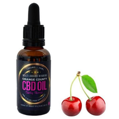 Orange County CBD Broad Spectrum Flavoured CBD Oil Tincture (30ml) - CHERRY