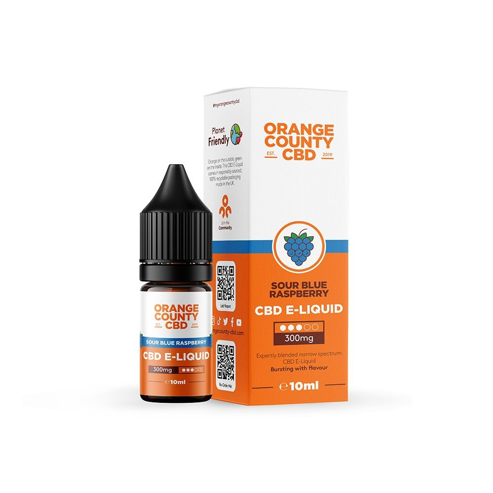 Orange County CBD Broad Spectrum CBD E-Liquid 10ml 300mg - SOUR BLUE RASPBERRY