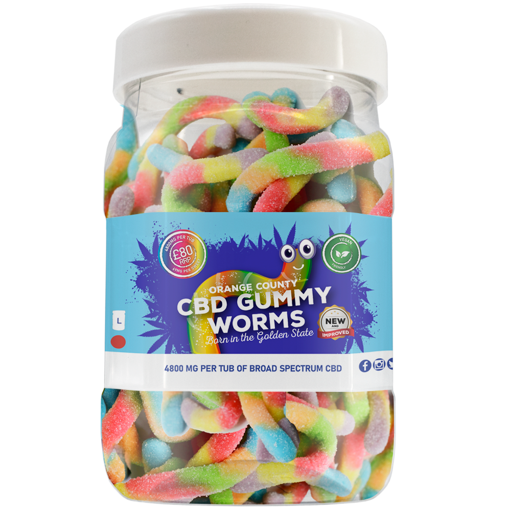 Orange County CBD Gummy Worms 400-4800mg Broad Spectrum CBD - Various Strengths