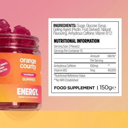 Orange County Energy Caffeine Supplement 50mg Gummies - 15 Servings