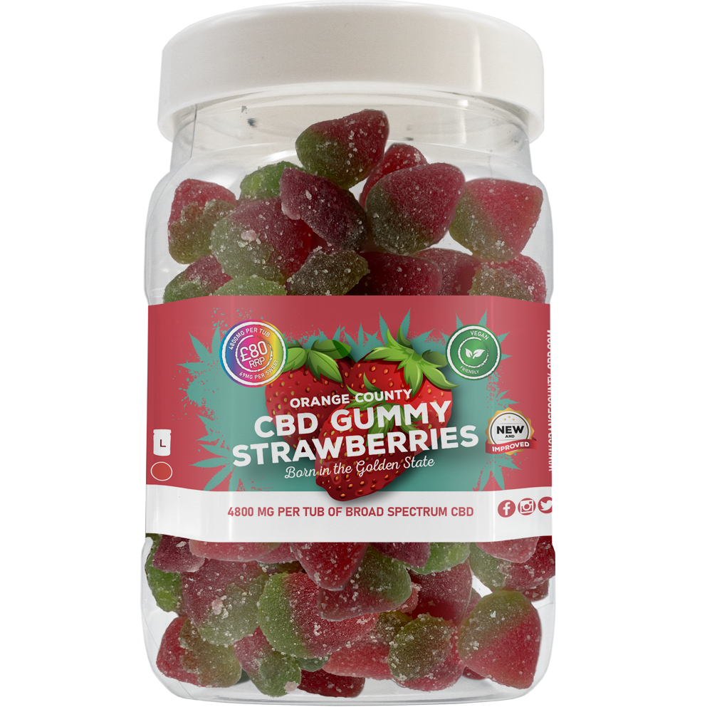 Orange County CBD Gummy Strawberries 400-4800mg Broad Spectrum CBD - Various Strengths