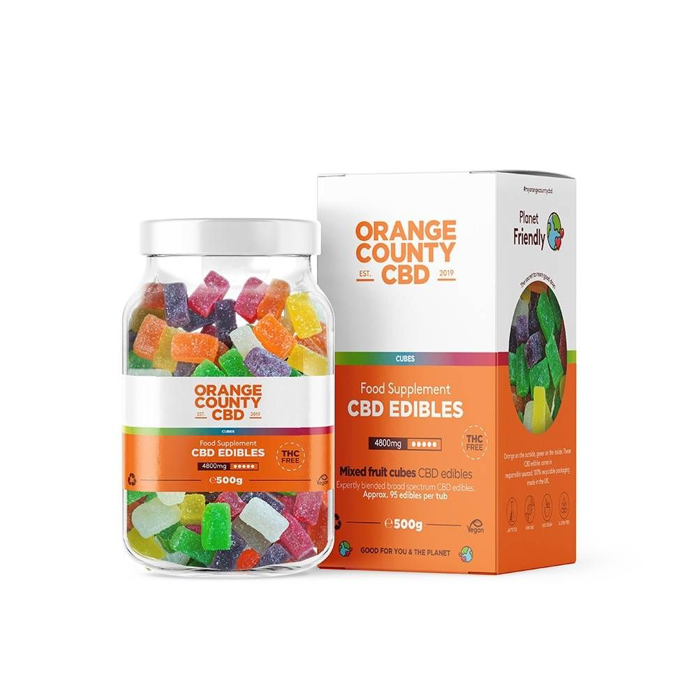 Orange County CBD Gummy Cubes 400-4800mg Broad Spectrum CBD - Various Strengths