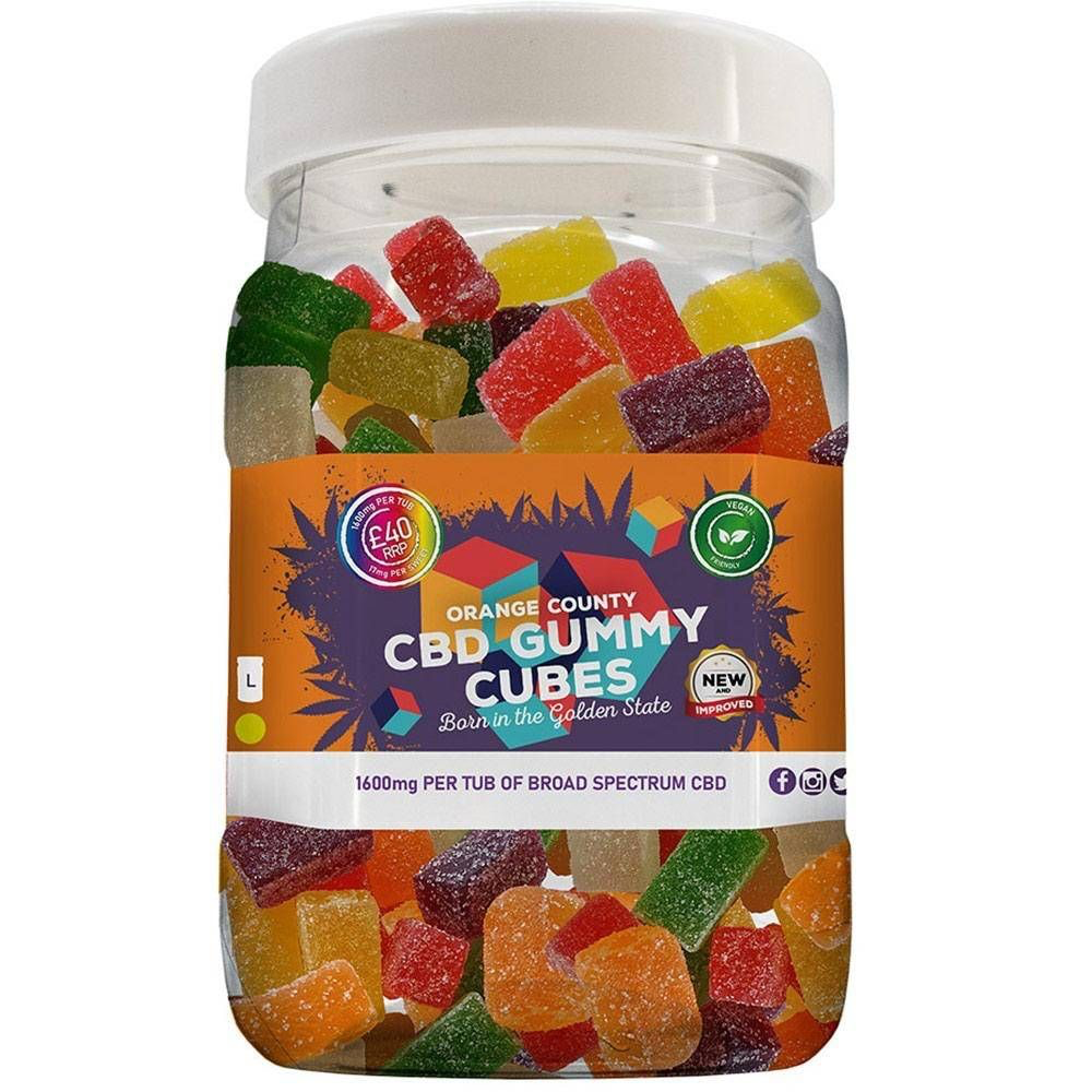 Orange County CBD Gummy Cubes 400-4800mg Broad Spectrum CBD - Various Strengths