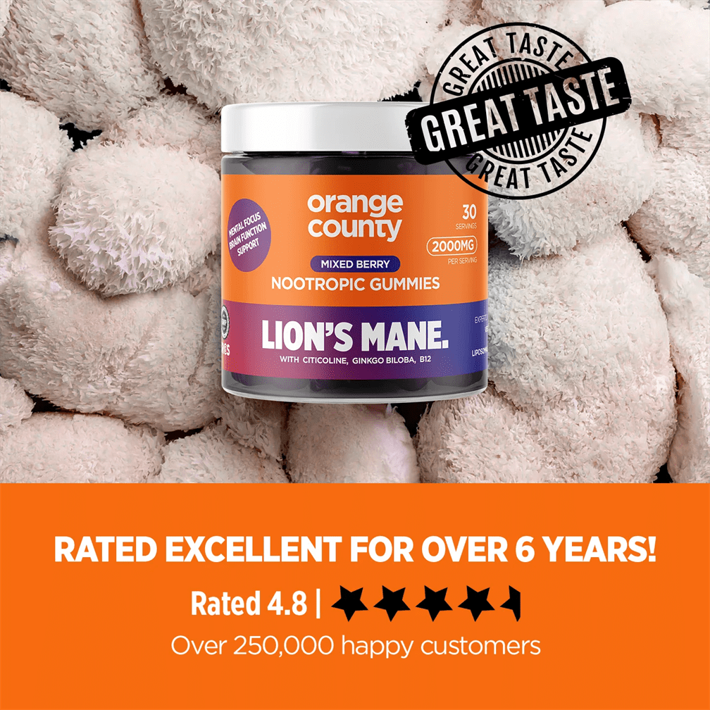 Orange County Lions Mane Cognitive Boost 2000mg Gummies - 30 Servings