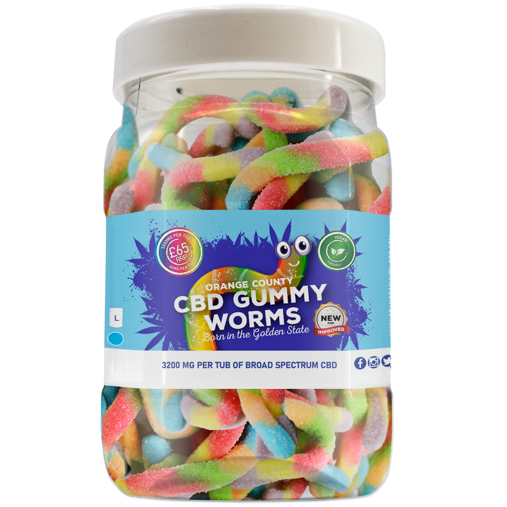 Orange County CBD Gummy Worms 400-4800mg Broad Spectrum CBD - Various Strengths