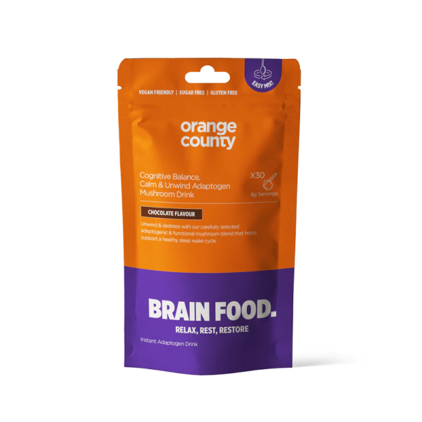 Orange County Brain Food Calm & Unwind Adaptogen Mushroom Drink 240g Pouch - 30 Servings