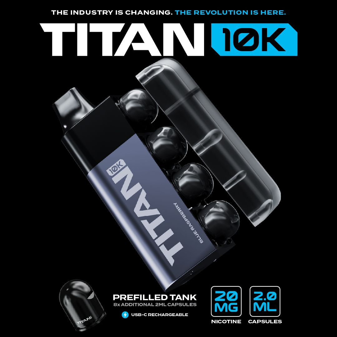 Titan 10K Pre-filled Hybrid Disposable BIG PUFF Vape Kit - 20mg