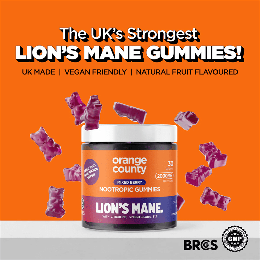 Orange County Lions Mane Cognitive Boost 2000mg Gummies - 30 Servings