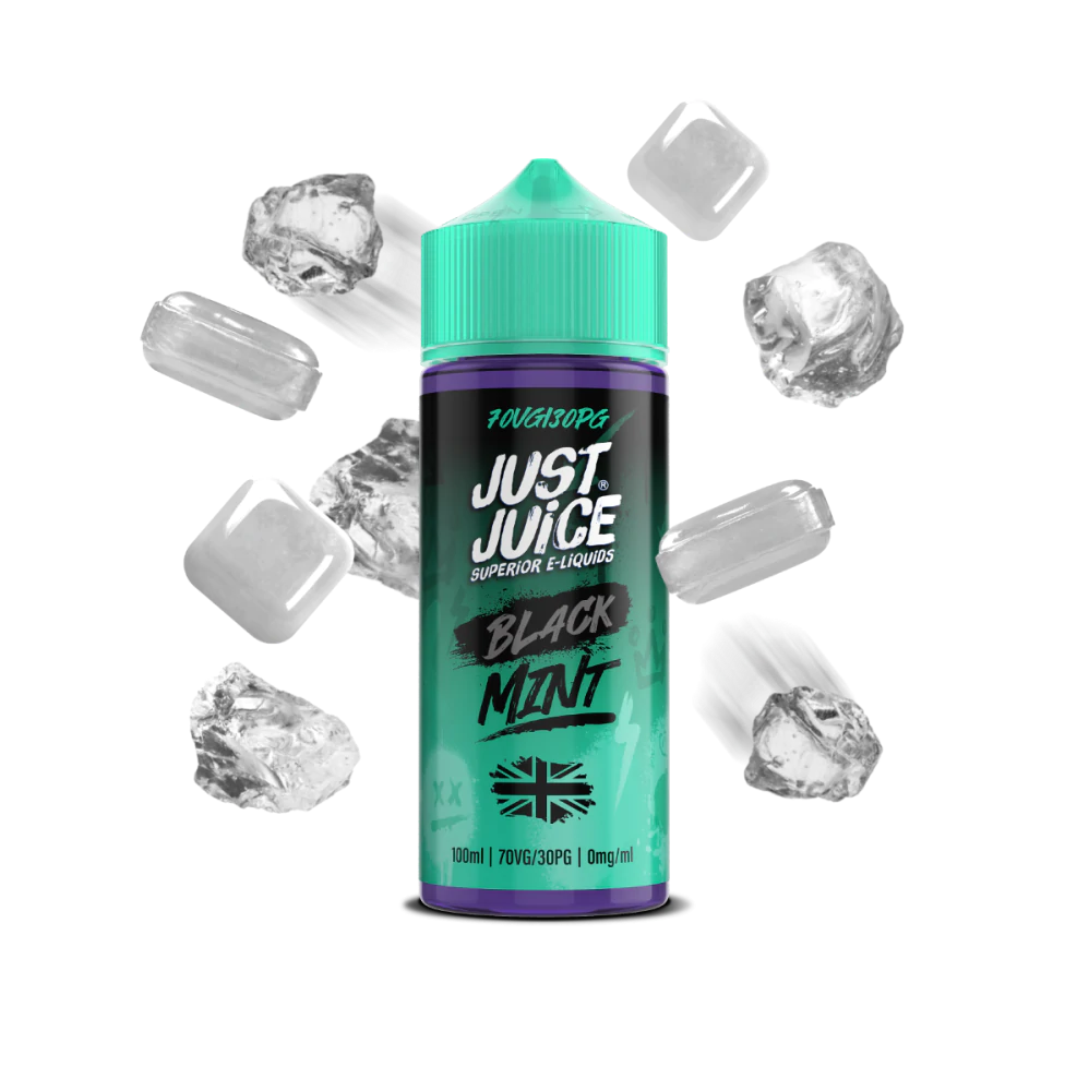 Just Juice 70/30 100ml MINT Range Shortfill E-liquid Zero Nic 0mg - BLACK MINT