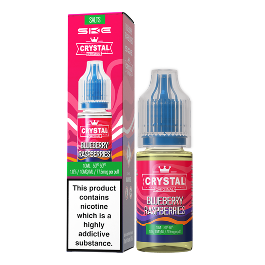 SKE - Crystal Original Nicotine Salts E-Liquids 10ml Single Bottle 10mg / 20mg Nic Salt - BLUEBERRY RASPBERRY