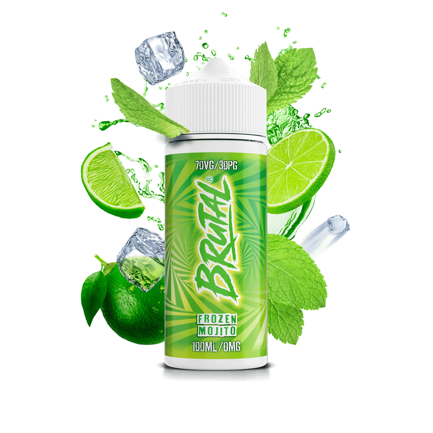 Just Juice 70/30 100ml BRUTAL Drinks Shortfill E-liquid Zero Nic 0mg - FROZEN MOJITO