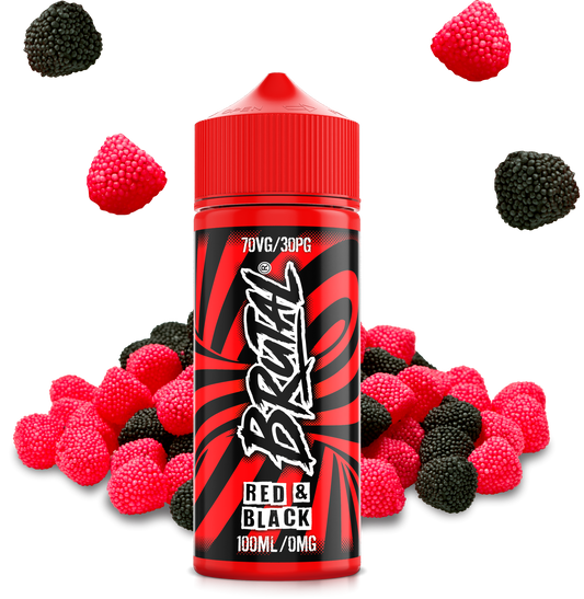 Just Juice 70/30 100ml BRUTAL Range Shortfill E-liquid Zero Nic 0mg - RED & BLACK