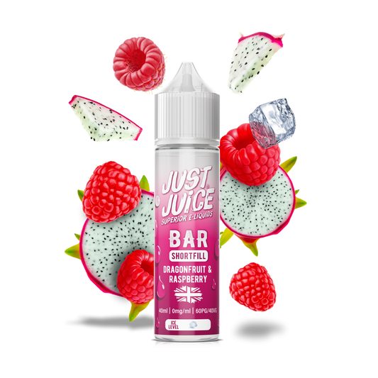 Just Juice 40/60 40ml Bar Pod Shortfill E-liquid Zero Nic 0mg - DRAGON FRUIT & RASPBERRY