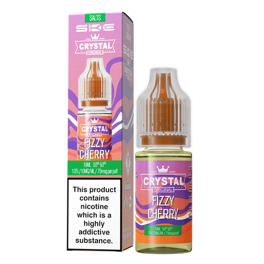 SKE - Crystal Original Nicotine Salts E-Liquids 10ml Single Bottle 10mg / 20mg Nic Salt - FIZZY CHERRY