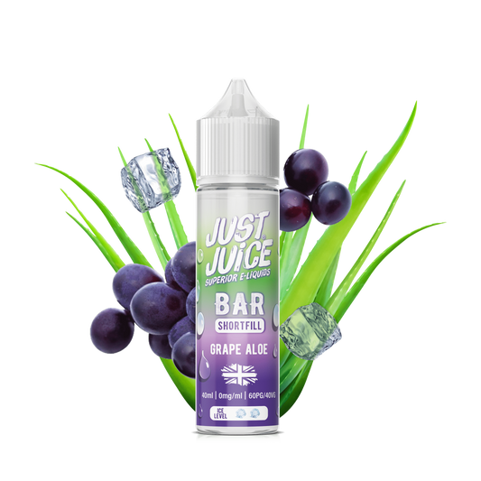 Just Juice 40/60 40ml Bar Pod Shortfill E-liquid Zero Nic 0mg - GRAPE ALOE