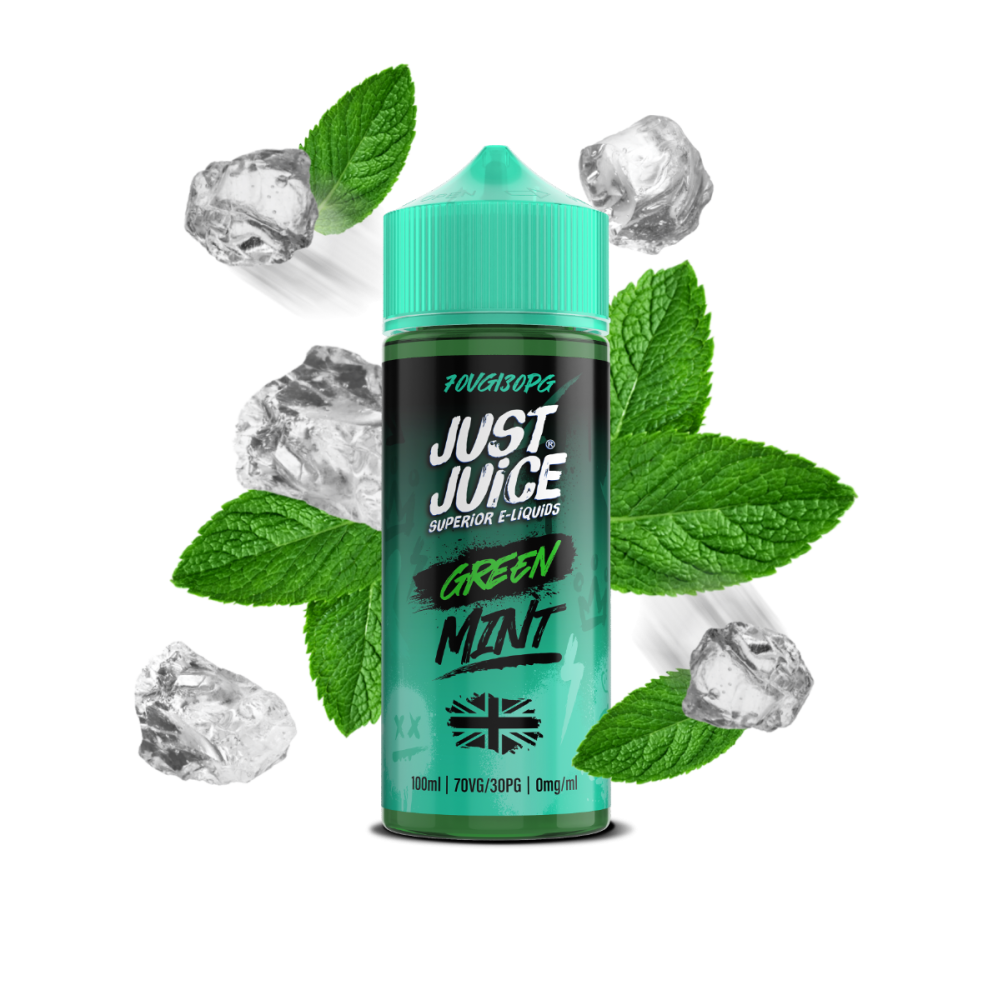 Just Juice 70/30 100ml MINT Range Shortfill E-liquid Zero Nic 0mg - GREEN MINT