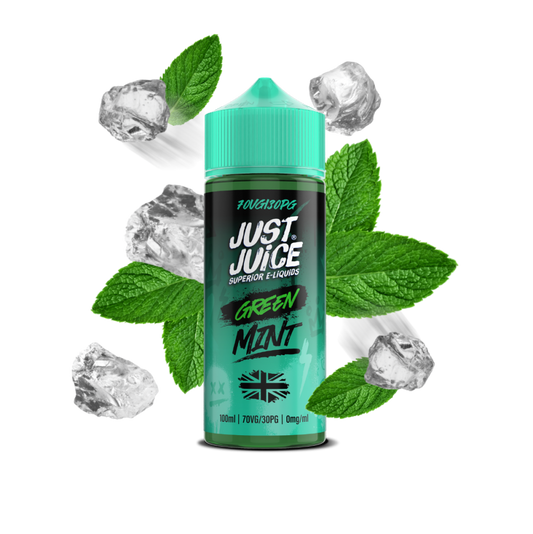 Just Juice 70/30 100ml MINT Range Shortfill E-liquid Zero Nic 0mg - GREEN MINT