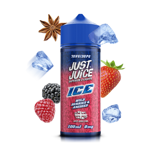 Just Juice 70/30 100ml ICE Range Shortfill E-liquid Zero Nic 0mg - WILD BERRIES & ANISEED (ICE)