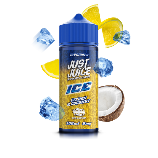 Just Juice 70/30 100ml ICE Range Shortfill E-liquid Zero Nic 0mg - CITRON & COCONUT (ICE)