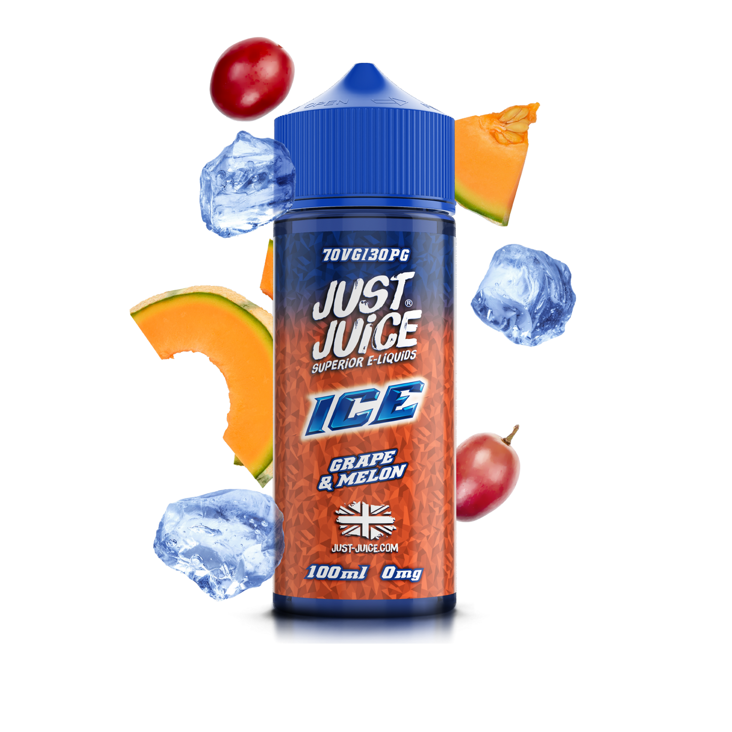 Just Juice 70/30 100ml ICE Range Shortfill E-liquid Zero Nic 0mg - GRAPE & MELON (ICE)