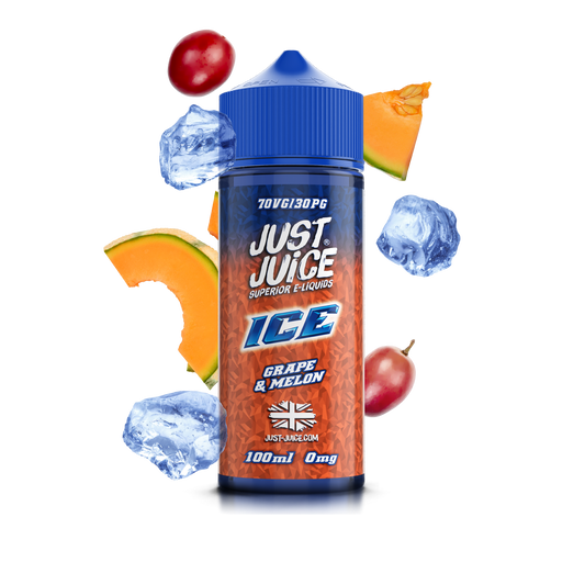 Just Juice 70/30 100ml ICE Range Shortfill E-liquid Zero Nic 0mg - GRAPE & MELON (ICE)