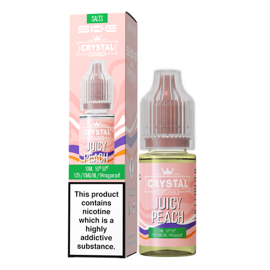 SKE - Crystal Original Nicotine Salts E-Liquids 10ml Single Bottle 10mg / 20mg Nic Salt - JUICY PEACH