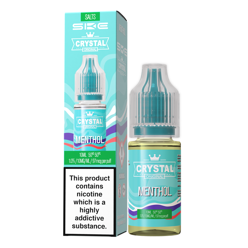 SKE - Crystal Original Nicotine Salts E-Liquids 10ml Single Bottle 10mg / 20mg Nic Salt - MENTHOL