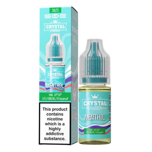 SKE - Crystal Original Nicotine Salts E-Liquids 10ml Single Bottle 10mg / 20mg Nic Salt - MENTHOL