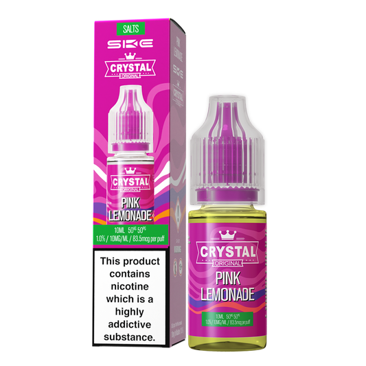 SKE - Crystal Original Nicotine Salts E-Liquids 10ml Single Bottle 10mg / 20mg Nic Salt - PINK LEMONADE