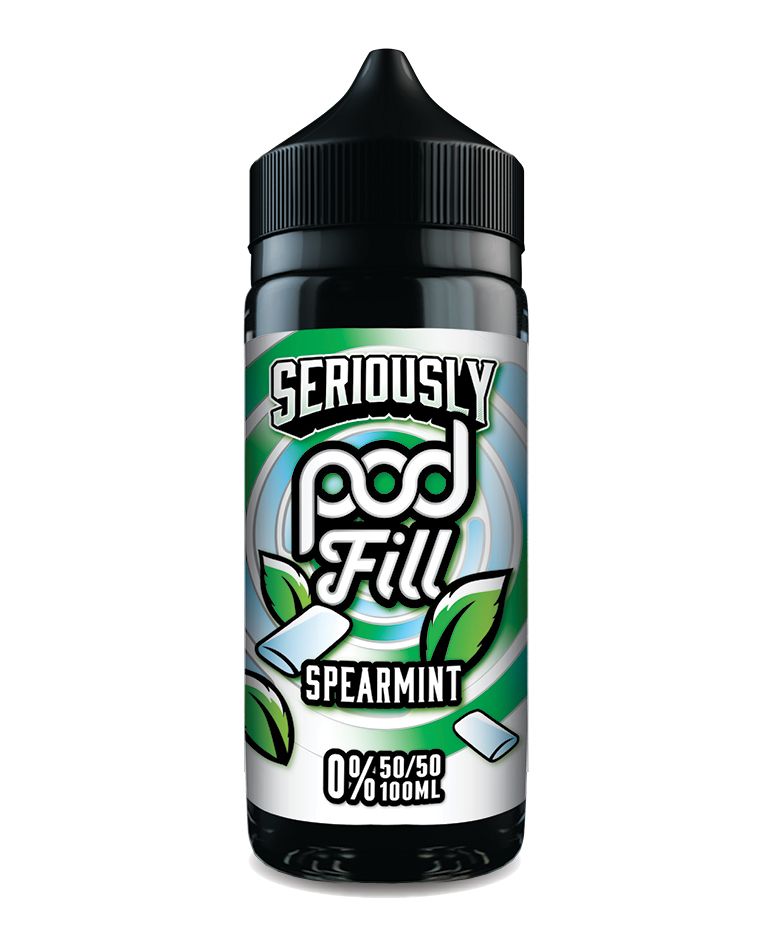 Seriously Pod Fill 50/50 VG/PG 100ml Shortfill E-liquid Zero Nic 0mg - SPEARMINT