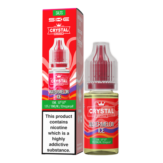 SKE - Crystal Original Nicotine Salts E-Liquids 10ml Single Bottle 10mg / 20mg Nic Salt - WATERMELON ICE